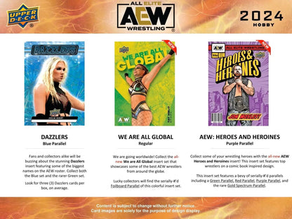 Promotional image for 2024 AEW Wrestling trading cards from Upper Deck AEW collection