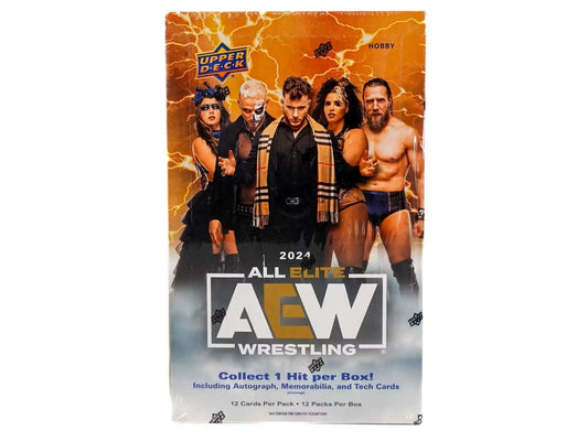 Sealed 2024 Upper Deck AEW Wrestling Hobby Box with base set trading cards