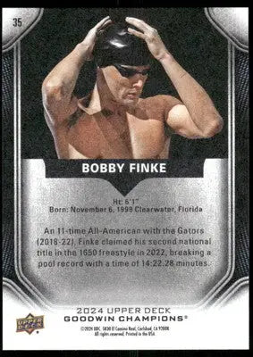 Bobby Finke trading card from 2024 Upper Deck Goodwin Champions series