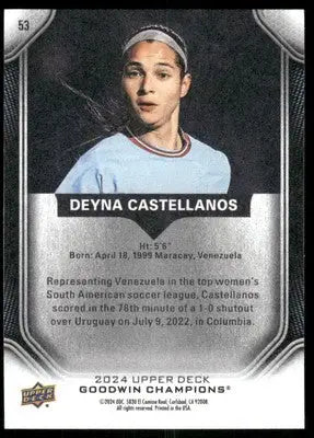 2024 Upper Deck Goodwin Champions Deyna Castellanos soccer trading card featuring champions deyna castellanos