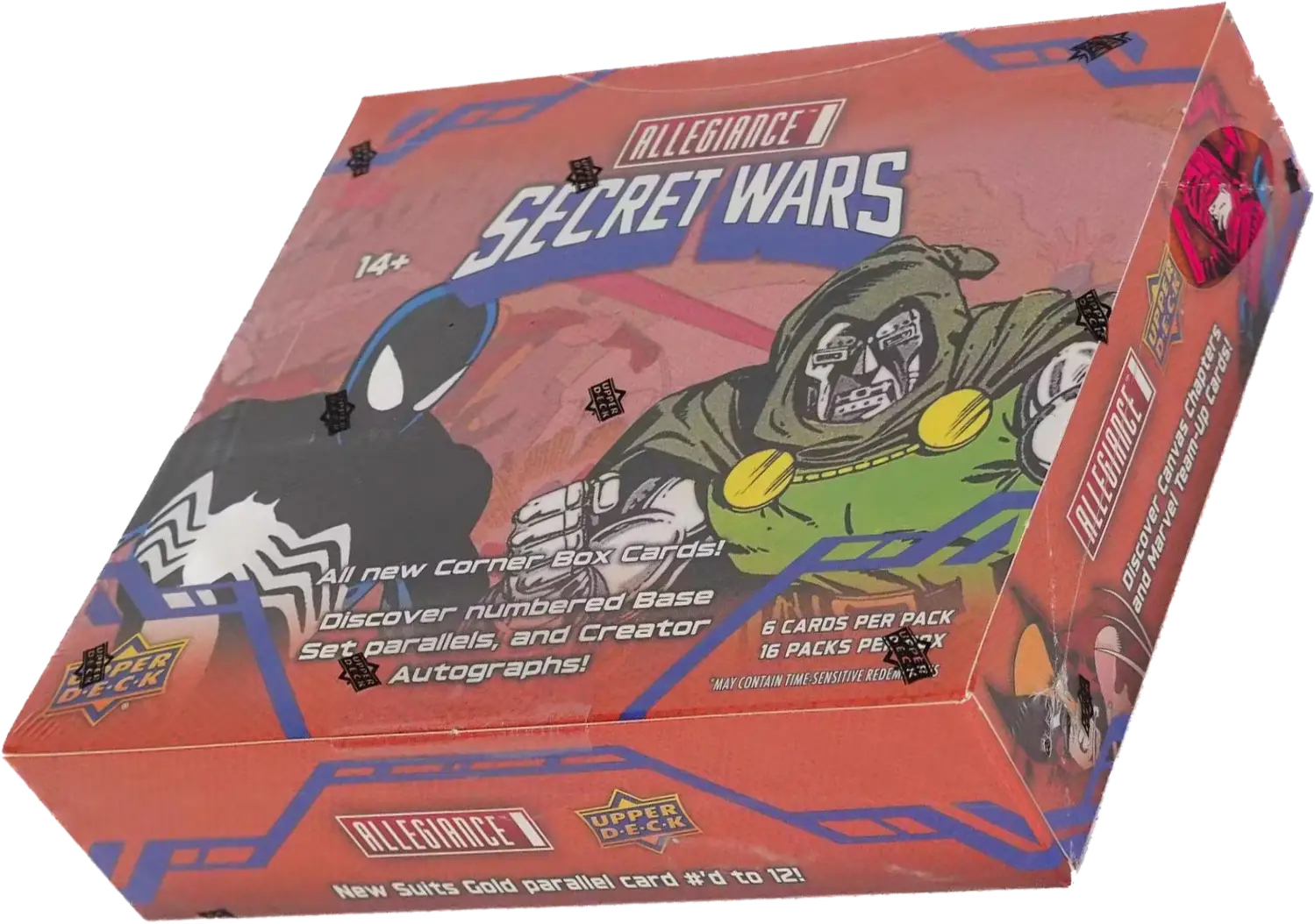Marvel Allegiance Secret Wars trading card box from 2024 Upper Deck Marvel Allegiance