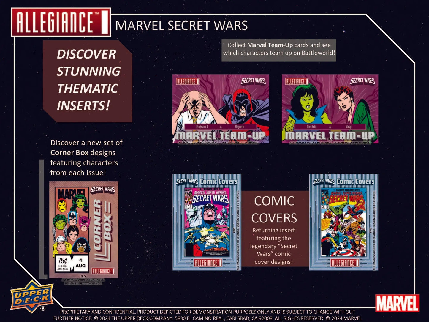 Marvel Allegiance Secret Wars trading card set in 2024 Upper Deck Hobby Box