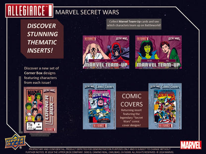 Marvel Allegiance Secret Wars trading card set in 2024 Upper Deck Hobby Box