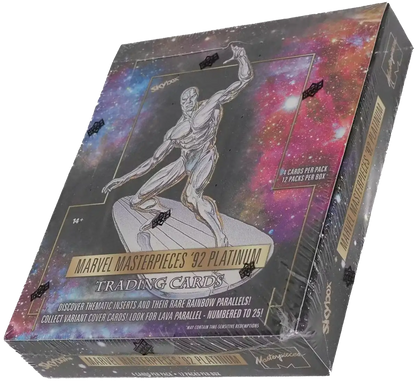 Sealed box of Marvel Masterpieces 92 Platinum Trading Cards from Upper Deck Marvel