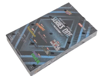 Shrink-wrapped box of Marvel Studios Series 1 Disney+ trading cards for 2024 Upper Deck Studios Series