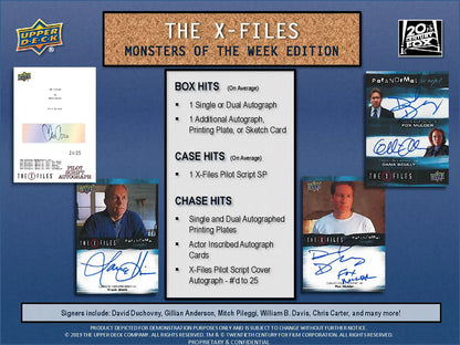 X-Files Monsters of the Week Edition trading card box advertisement image
