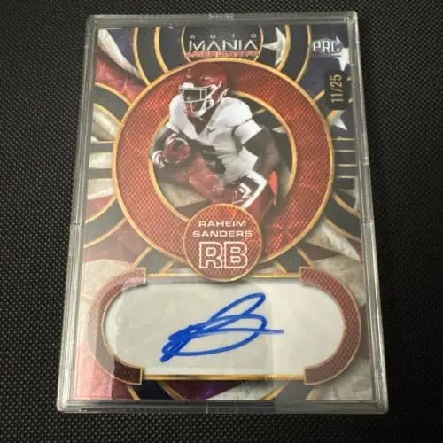Raheim Sanders autographed football card from 2024 Wild Auto Mania American collection