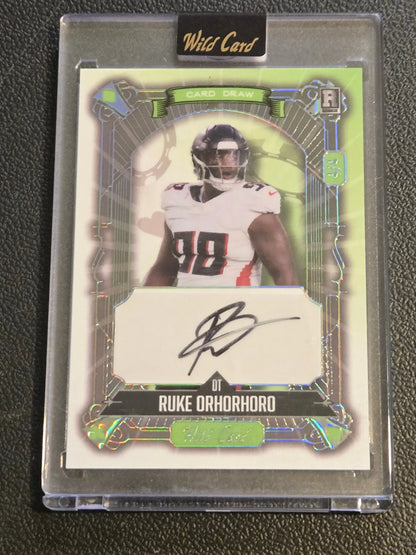 Autographed Ruke Orhorhoro football trading card from 2024 Wild Card Green AutoContemporary