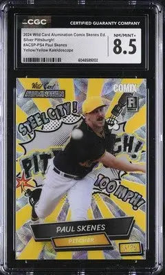 Graded Paul Skenes baseball card from 2024 Wild Card Alumination Comix series