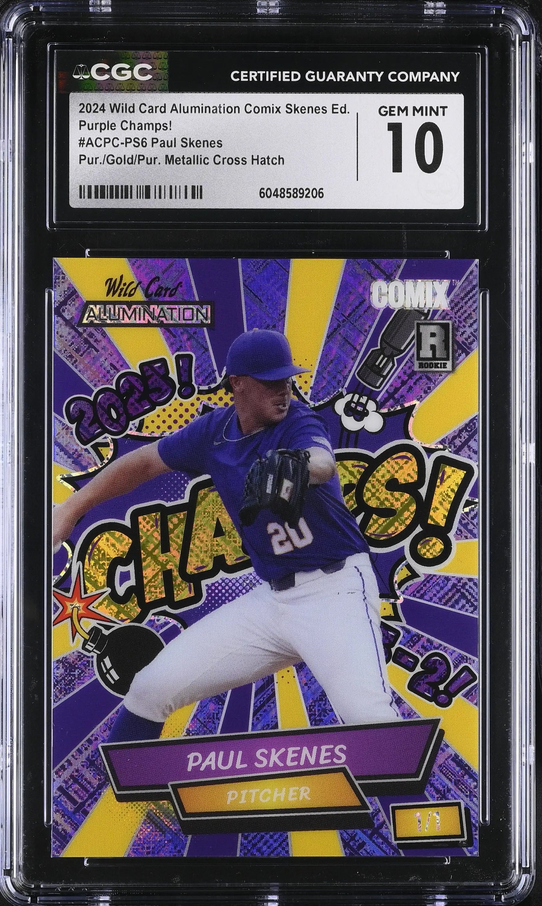 Graded Paul Skenes baseball card from Wild Card Alumination Comix Skenes Ed