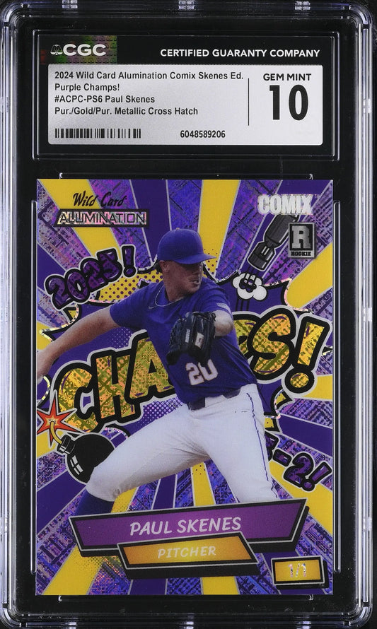 Graded Paul Skenes baseball card from Wild Card Alumination Comix Skenes Ed