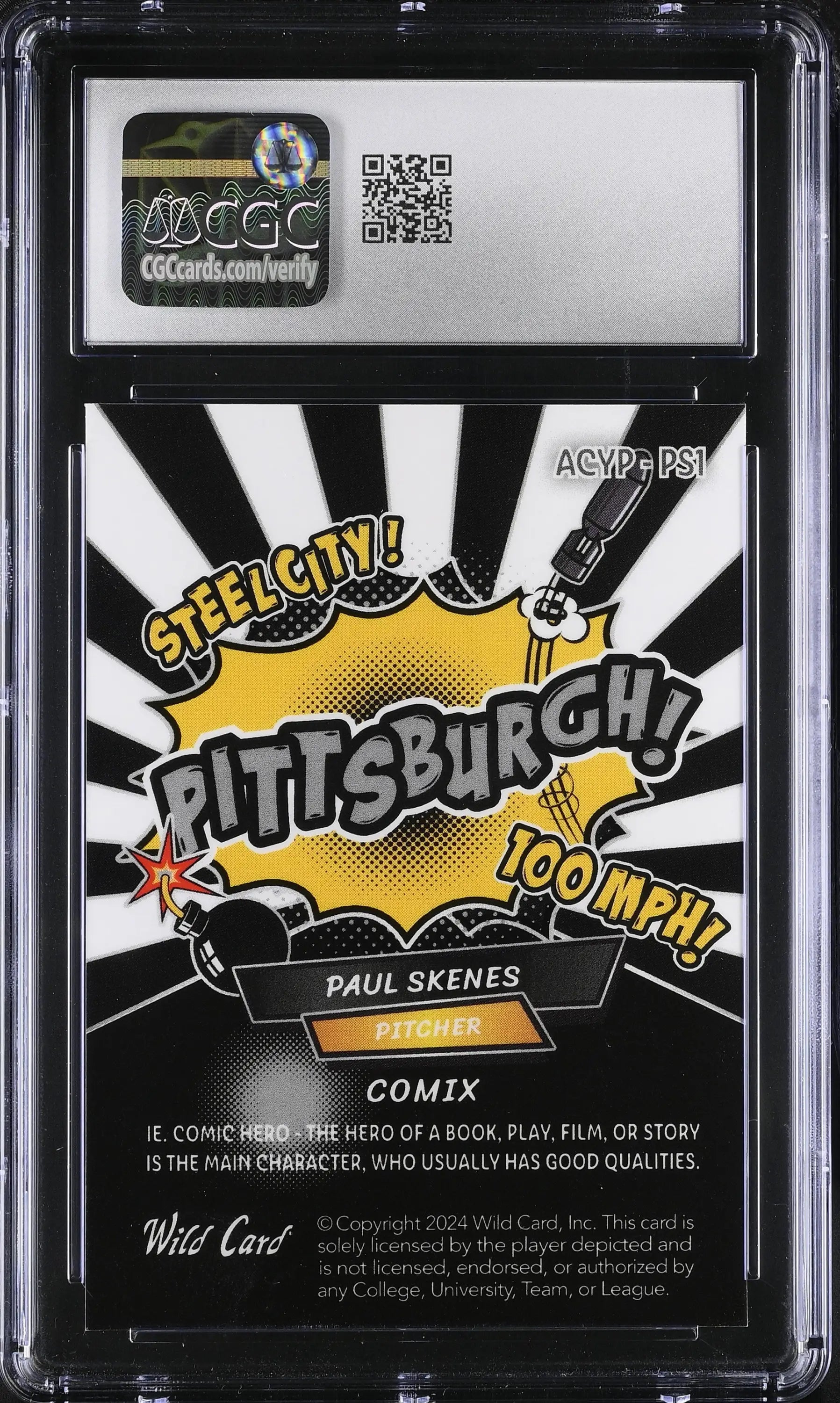 Graded Paul Skenes baseball card from Wild Card Alumination Comix Skenes edition