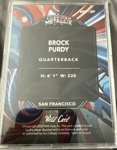 2024 Wild Card American Metallix BROCK PURDY SSP 1/4 San Fran 49ers Color Match!