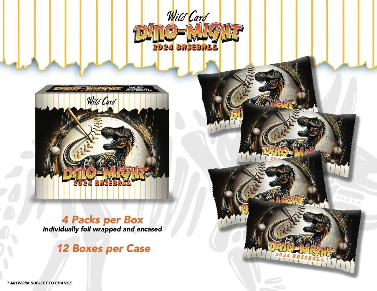 2024 Wild Card Dino-Might Baseball Hobby Box with packs featuring Paul Skenes Chase Burns Randy Johnson