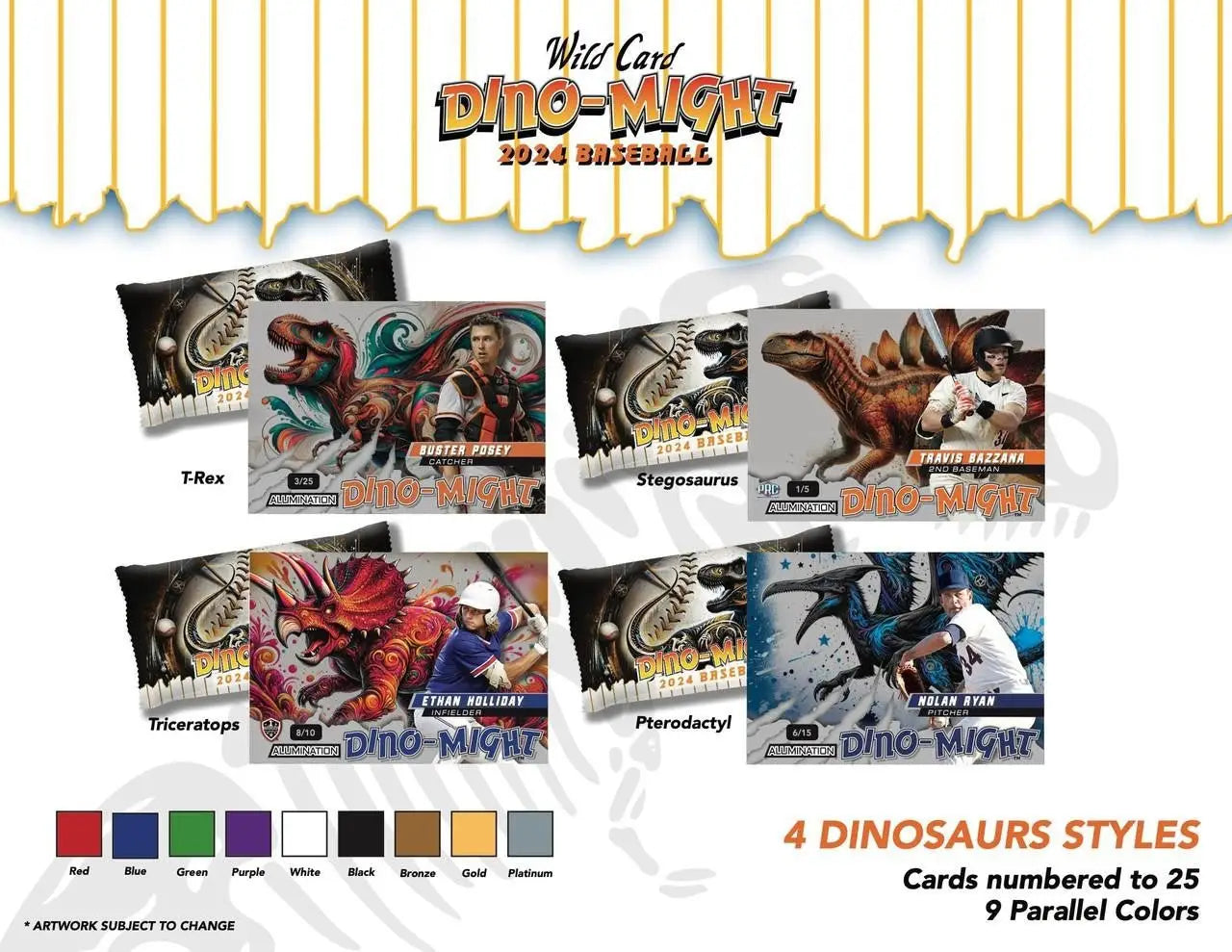 2024 Wild Card Dino-Might Baseball Hobby Box with Paul Skenes Chase Burns Randy Johnson cards