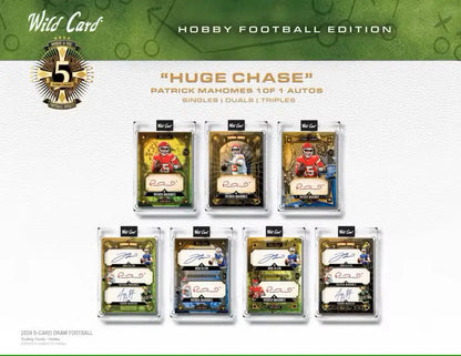 Patrick Mahomes autographed trading card from 2024 Wild Card Five Card Draw Football Hobby Box