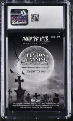 Haunted Hits Peyton Manning trading card from 2024 Wild Card Haunted Hits series