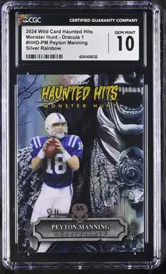 Haunted Hits Peyton Manning football card from 2024 Wild Card Haunted Hits release