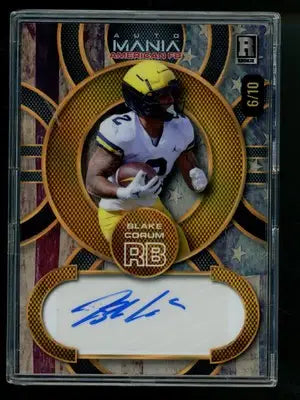 Blake Corum autographed football card from 2024 Wild Card Mania American Football series