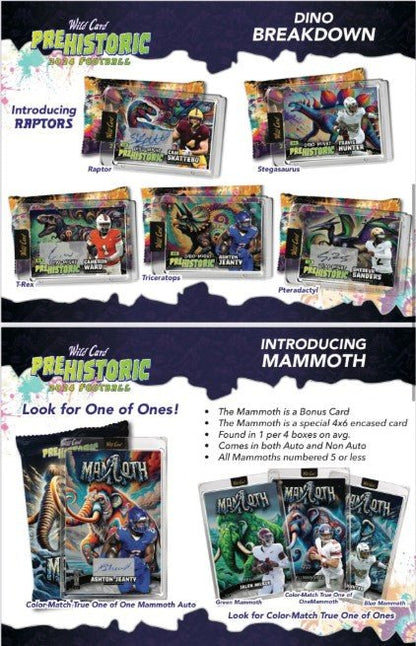 2024 Wild Card Pre-Historic Football Hobby Jumbo Box