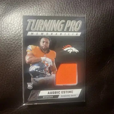 Audric Estime football card from 2024 Zenith Football Turning Pro RELIC RC series