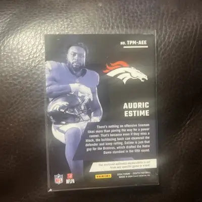 Audric Estime turning pro football card from 2024 Zenith Football Audric collection