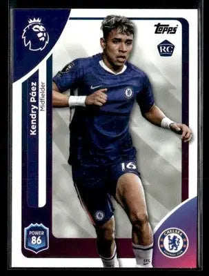 Topps Premier League trading card of Kendry Páez in Chelsea blue uniform