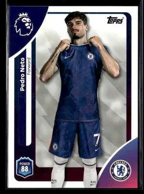 Soccer trading card of Pedro Neto in blue uniform from Topps Premier League 2025-26