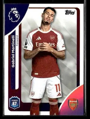 Topps Premier League trading card of Gabriel Martinelli in Arsenal kit