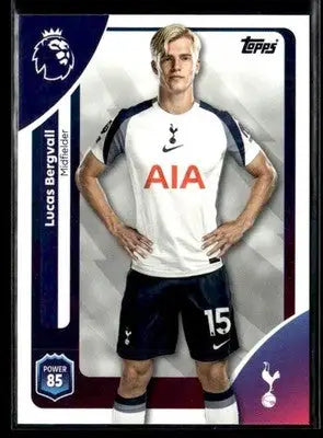 2025-26 Topps Premier League Lucas Bergvall trading card displayed in Topps Premier League collection