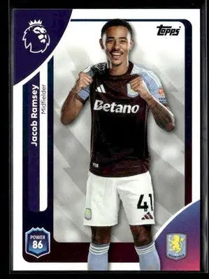 Topps Premier League Jacob Ramsey trading card from 2025-26 Topps Premier League series