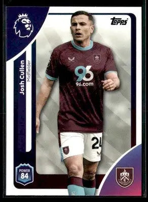 Topps Premier League trading card featuring Josh Cullen midfielder from 2025-26 Topps Premier