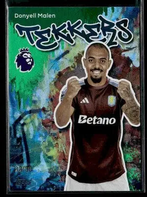 Collectible Topps Premier League Donyell Malen Green Rainbow Foil trading card