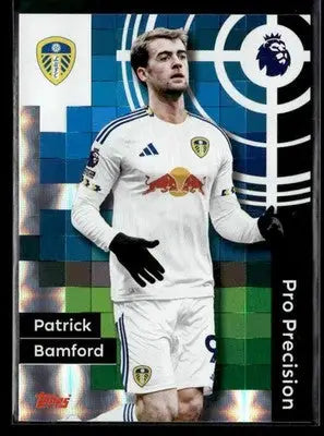 Topps Premier League collectible card featuring Patrick Bamford in a white uniform