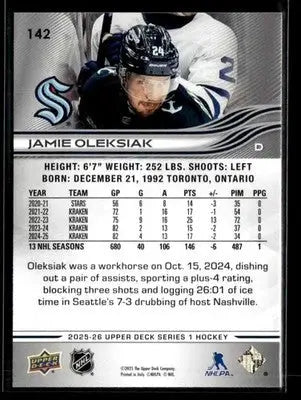 2025-26 Upper Deck #142 Jamie Oleksiak