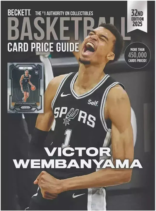 Beckett Basketball Card Price Guide #32 cover with Spurs player and complete checklists