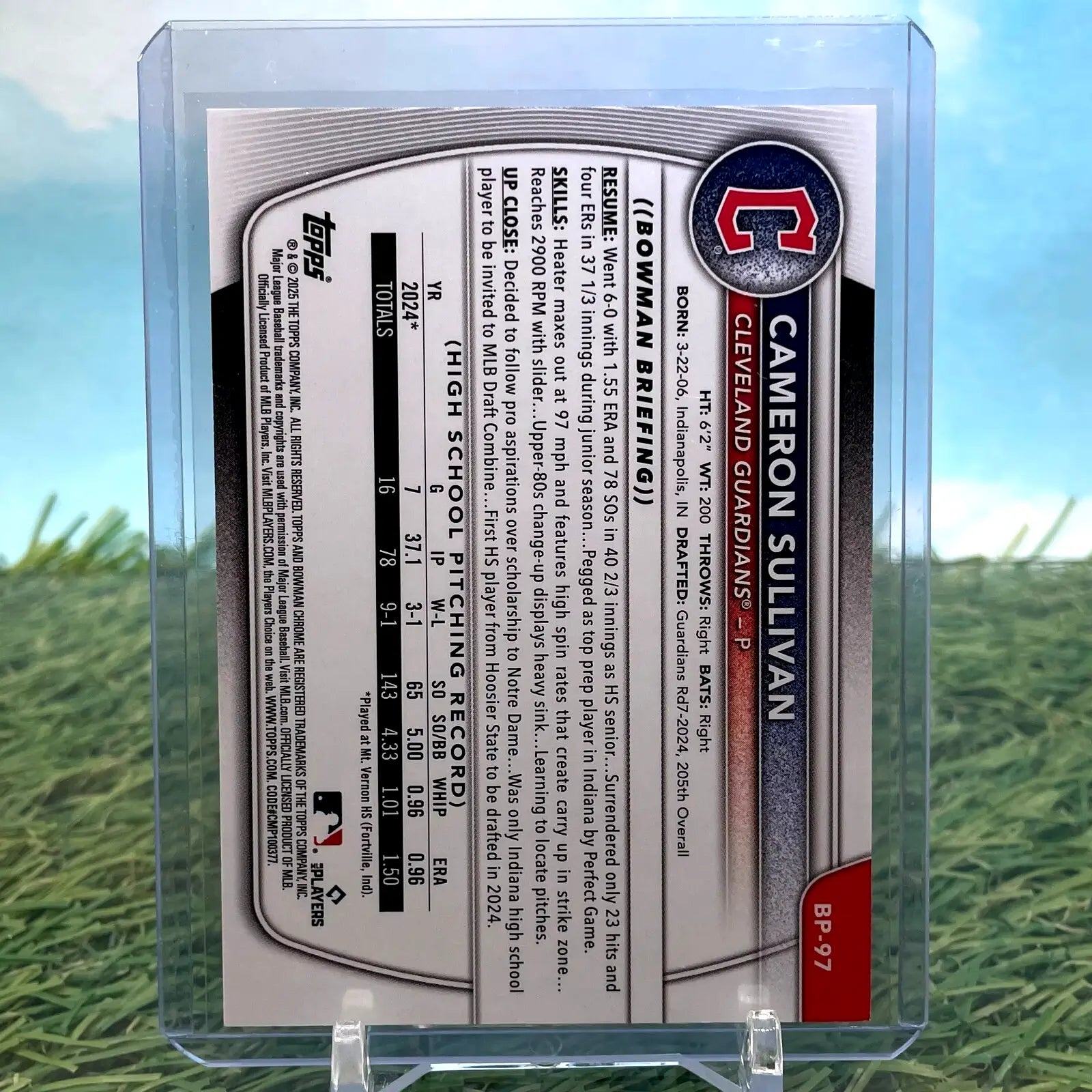 Cameron Sullivan Bowman 1st Prospects baseball card in 2025 Bowman RC series