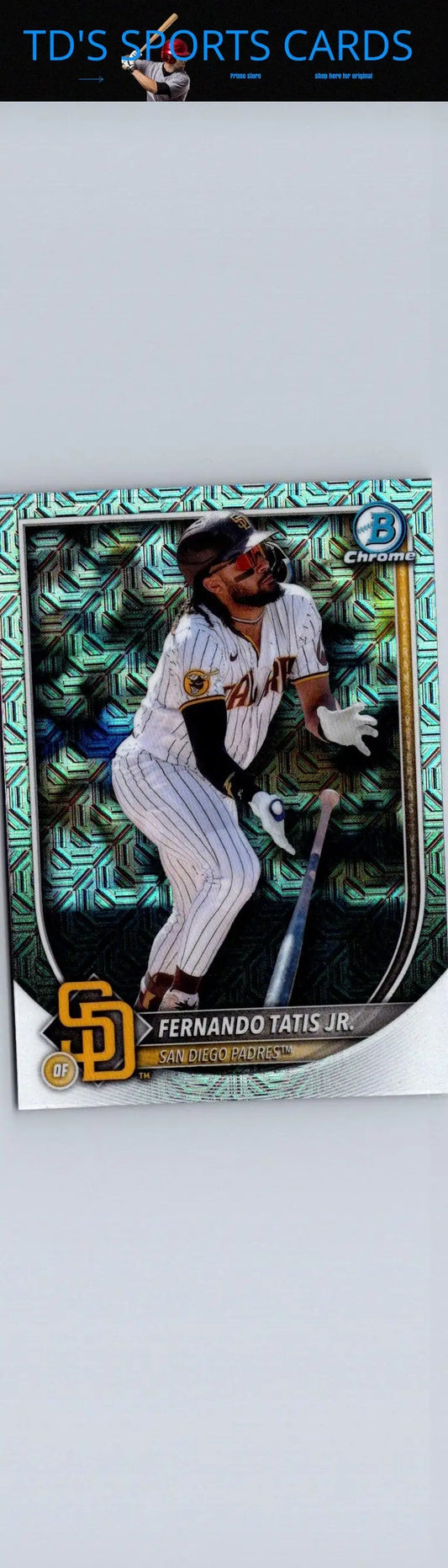 2025 Bowman Fernando Tatis Jr Chrome Mojo Refractor baseball card image