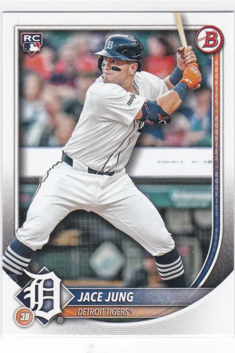 Jace Jung RC baseball card from 2025 Bowman #59 showcasing Detroit Tigers player