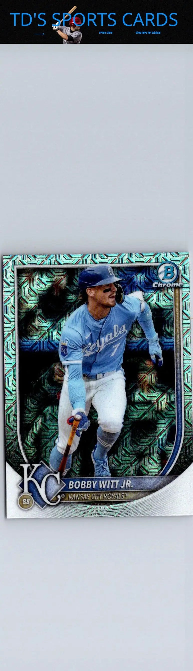 Bobby Witt Jr. baseball card 2025 Bowman Chrome Mojo Refractor collectible