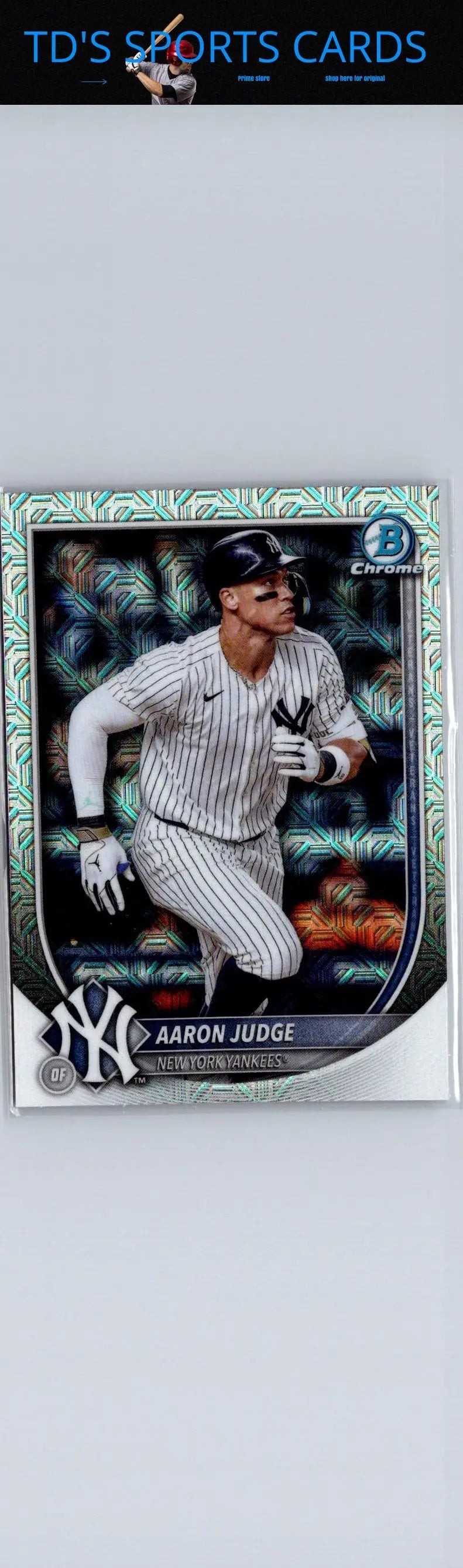 Aaron Judge baseball card 2025 Bowman Judge Chrome Mojo Refractor