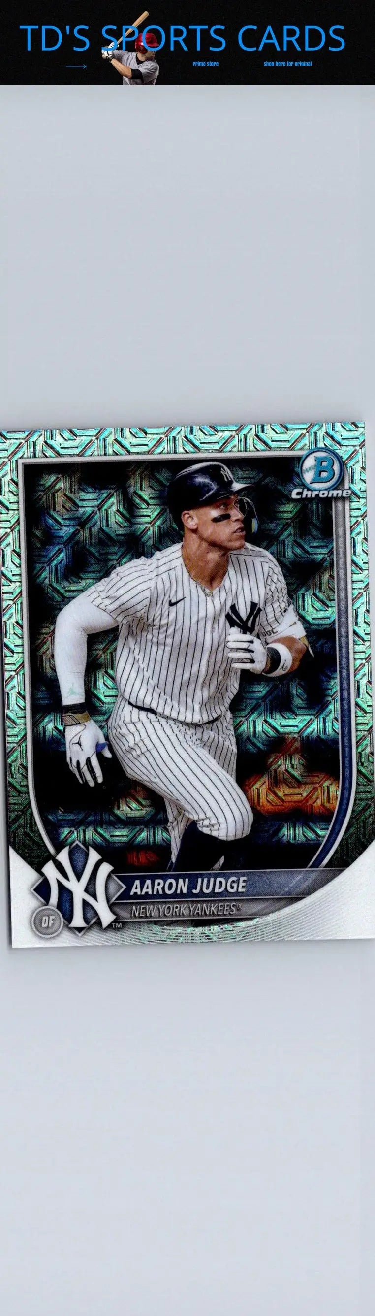 Aaron Judge baseball card 2025 Bowman #99 Aaron Judge Chrome Mojo Refractor