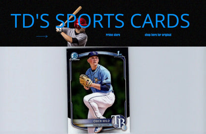 Baseball trading card of Owen Wild from 2025 Bowman Chrome Prospects series