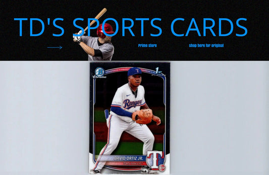 Baseball trading card of David Ortiz Jr. Chrome Prospects from 2025 Bowman series