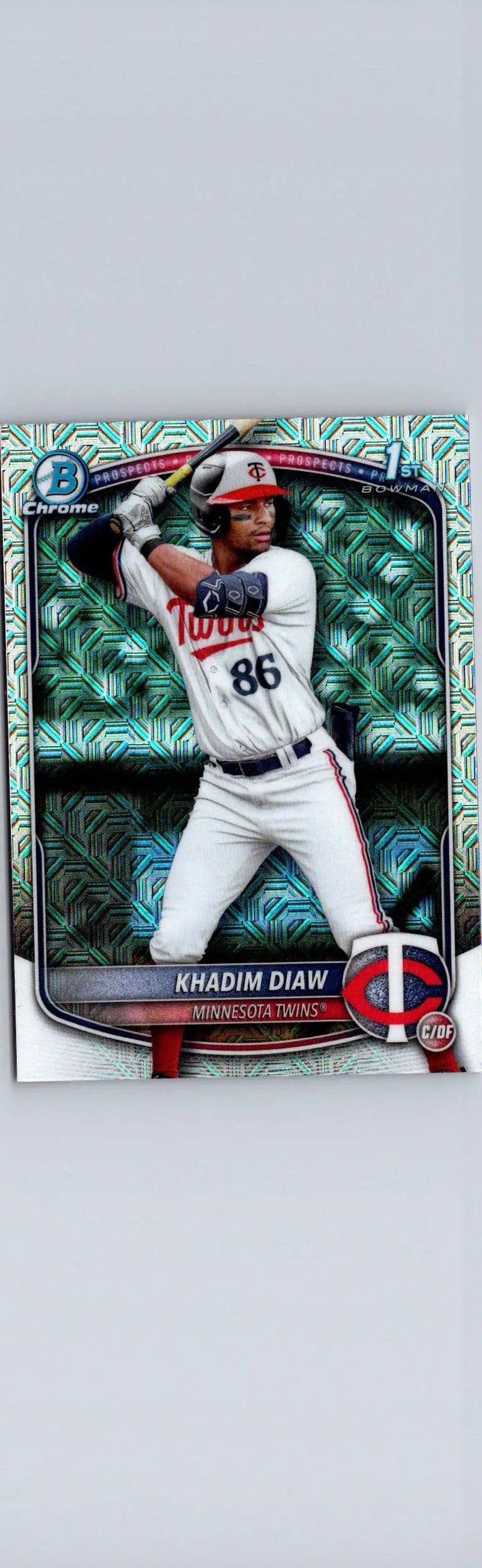 Khadim Diaw Chrome Baseball Card from 2025 Bowman BCP-77 Diaw Chrome Prospects Refractor