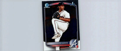 Didier Fuentes chrome baseball card from 2025 Bowman BCP-87 Fuentes Chrome prospects series
