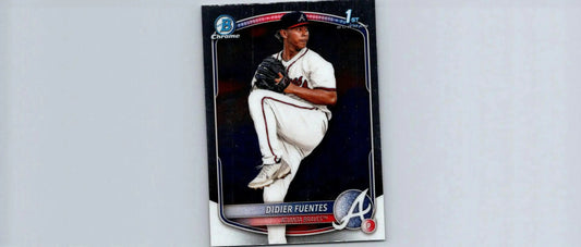 Didier Fuentes chrome baseball card from 2025 Bowman BCP-87 Fuentes Chrome prospects series