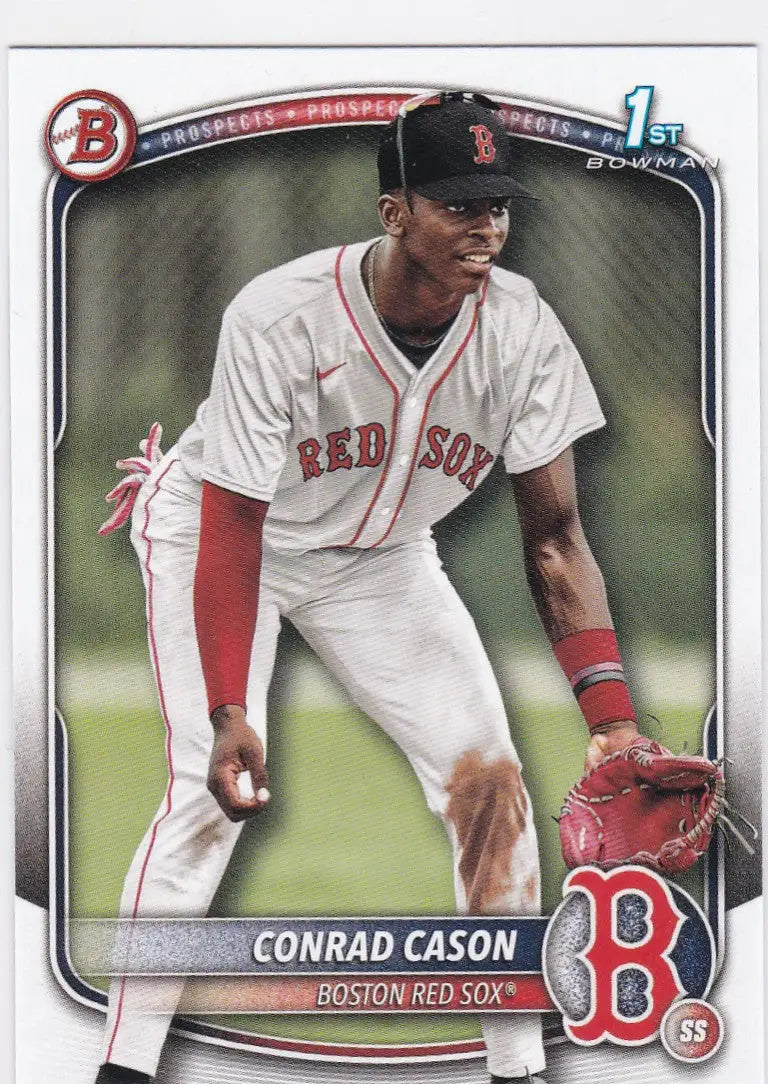 Conrad Cason 1st Bowman baseball card from 2025 Bowman #Bp-130 Boston Red Sox