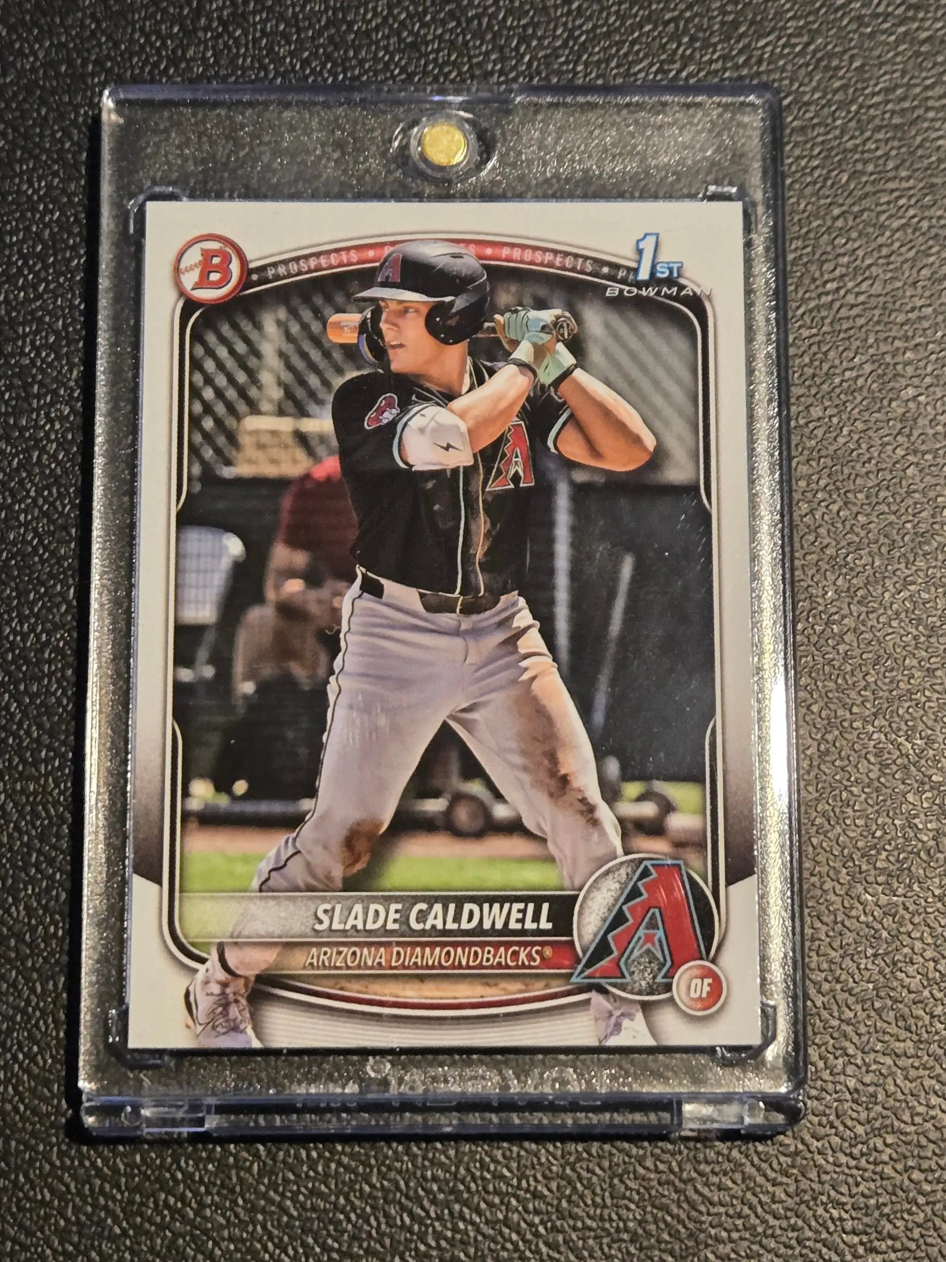 Baseball trading card of Slade Caldwell prospects for Arizona Diamondbacks 2025 Bowman