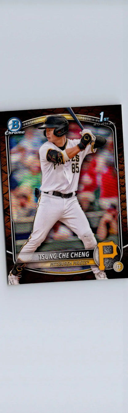 Topps Bowman baseball card of Tsung-Che Cheng Pirates from 2025 Bowman Cheng Prospects